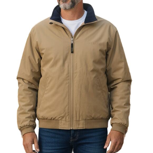 LL Bean Jacket Olive Brown Fleece Lined Full Zip Outdoor Heritage Men’s XL - Picture 1 of 12